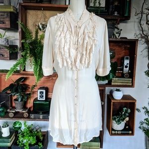 Project Alabama Silk Chiffon Ruffled Tunic/Dress